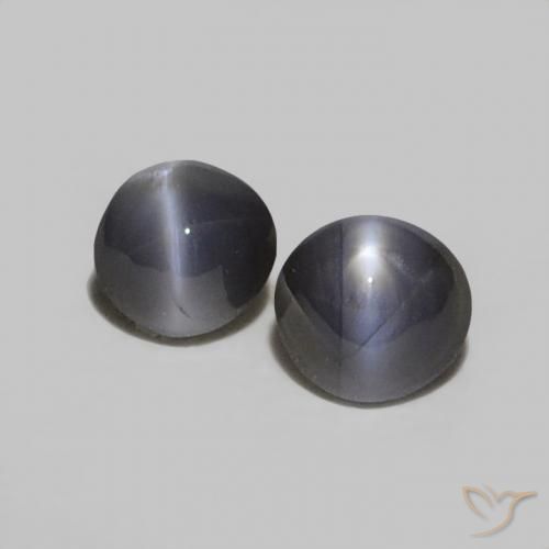 0.38ctw Naturel Gris foncé Oeil de Chat Chrysobéryl, ovale, Opaque