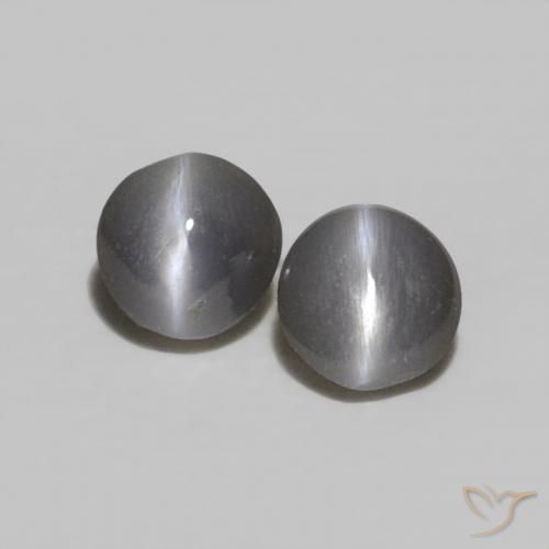 0.35ctw Naturel Gris Oeil de Chat Chrysobéryl, ovale, Opaque