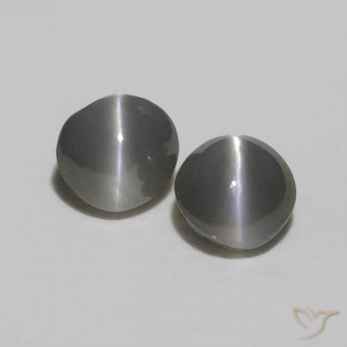0.38ctw Naturel Gris verdâtre pâle Oeil de Chat Chrysobéryl, ovale, Opaque