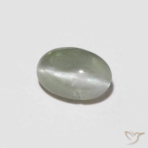 Oeil de Chat Chrysobéryl Vert jaunâtre naturelle ovale, 0.26 ct, Opaque
