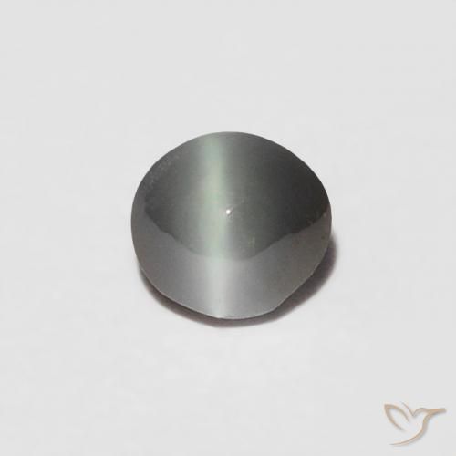 0.16ct Naturel Gris verdâtre pâle Oeil de Chat Chrysobéryl, ovale, Opaque