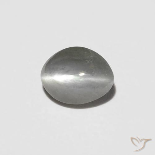 0.23ct Naturel Gris très clair Oeil de Chat Chrysobéryl, ovale, Opaque