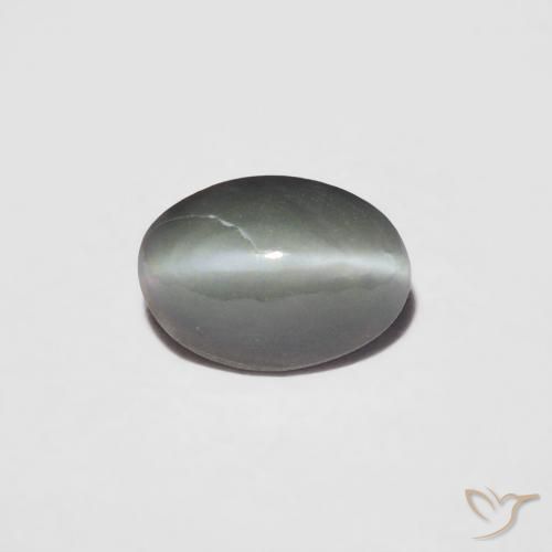 0.36ct Naturel Gris moyen Oeil de Chat Chrysobéryl, ovale, Opaque