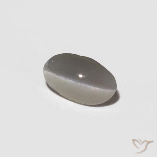 Oeil de Chat Chrysobéryl Gris très clair naturelle ovale, 0.29 ct, Opaque