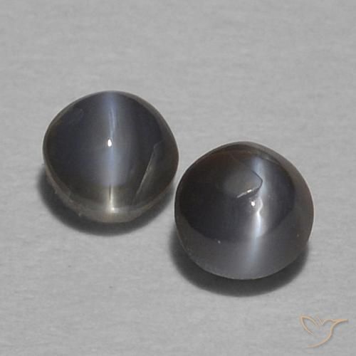 0.40ctw Naturel Gris foncé Oeil de Chat Chrysobéryl, Tour, Opaque