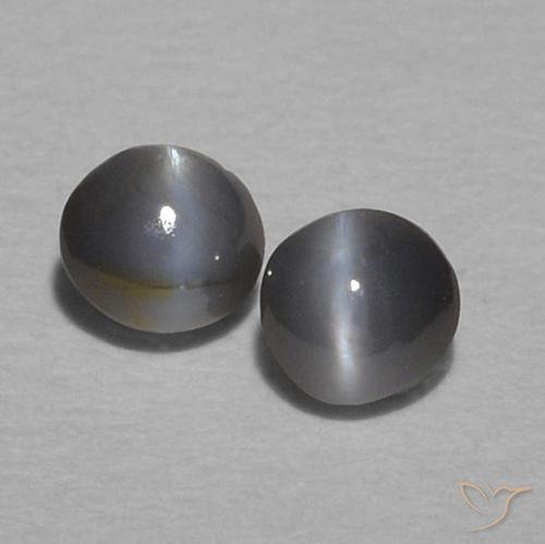 0.28ctw Naturel Gris Oeil de Chat Chrysobéryl, ovale, Opaque