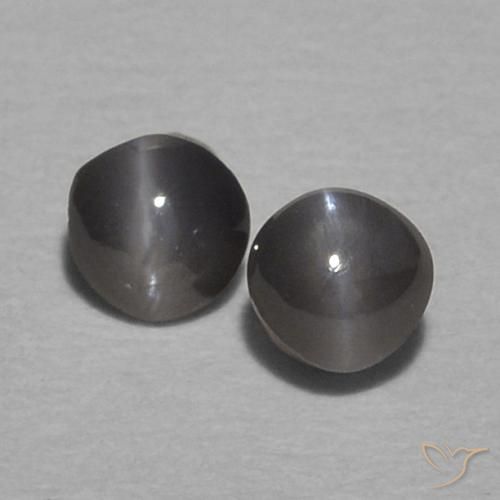 0.29ctw Naturel Gris moyen Oeil de Chat Chrysobéryl, Tour, Opaque