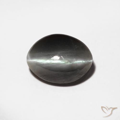 Oeil de Chat Chrysobéryl Gris moyen naturelle Coupe ovale, 0.88 ct, Opaque