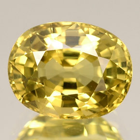 Chrysobéryl jaune naturelle coupe ovale, 2,94 ct, VVS