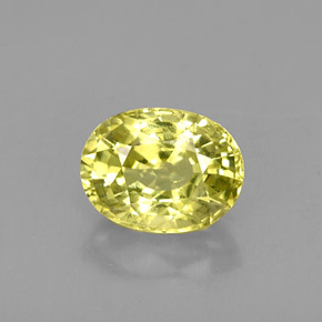Chrysobéryl jaune naturelle coupe ovale, 1,59 ct, VS