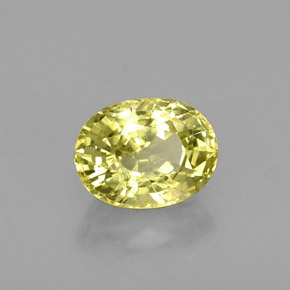 Chrysobéryl jaune naturelle coupe ovale, 1,59 ct, VS