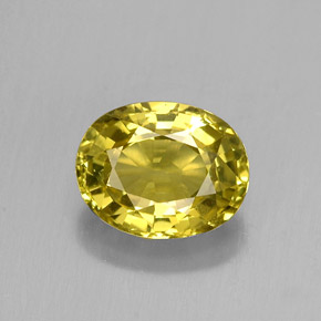Chrysobéryl jaune naturelle coupe ovale, 1,58 ct, VVS
