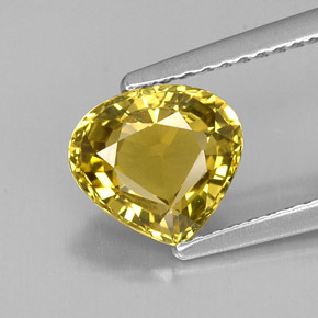 Chrysobéryl jaune naturelle en forme de poire, 1,72 ct, VVS