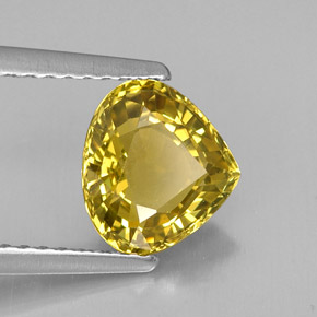 Chrysobéryl jaune naturelle en forme de poire, 1,72 ct, VVS