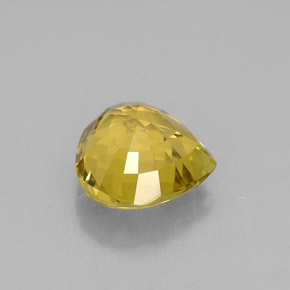 Chrysobéryl jaune naturelle en forme de poire, 1,72 ct, VVS