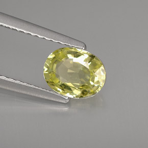 Chrysobéryl jaune naturelle coupe ovale, 1,03 ct, VVS
