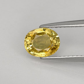 Chrysobéryl jaune naturelle coupe ovale, 1,22 ct, VS