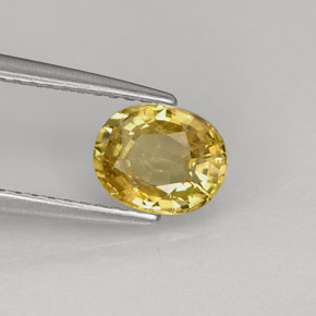 Chrysobéryl jaune naturelle coupe ovale, 1,22 ct, VS