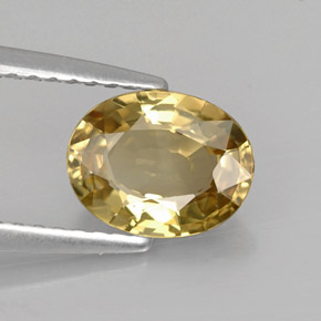Chrysobéryl jaune naturelle coupe ovale, 1,37 ct, VVS