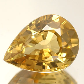 Chrysobéryl jaune naturelle en forme de poire, 1,63 ct, VVS