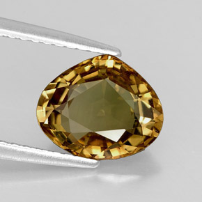 Chrysobéryl jaune naturelle en forme de poire, 2,24 ct, VVS-VS