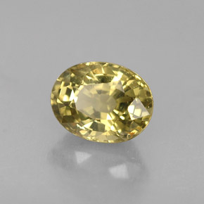 Chrysobéryl jaune naturelle coupe ovale, 0,81 ct, VVS-VS