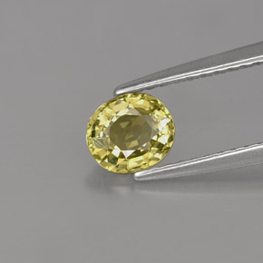 Chrysobéryl jaune naturelle coupe ovale, 0,71 ct, VVS-VS