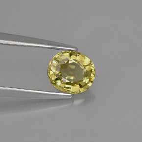 Chrysobéryl jaune naturelle coupe ovale, 0,71 ct, VVS-VS