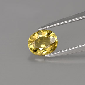 Chrysobéryl jaune naturelle coupe ovale, 0,71 ct, VVS-VS