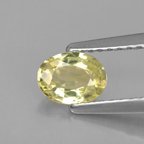 Chrysobéryl jaune naturelle coupe ovale, 0,62 ct, VS