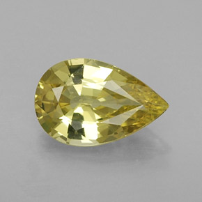 Chrysobéryl jaune naturelle en forme de poire, 1,37 ct, VVS-VS