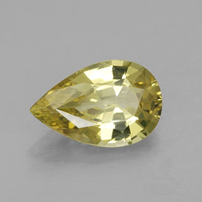 Chrysobéryl jaune naturelle en forme de poire, 1,37 ct, VVS-VS