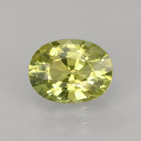 Chrysobéryl jaune naturelle coupe ovale, 1,45 ct, VVS