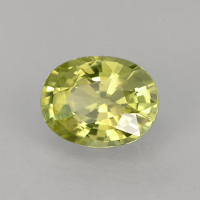 Chrysobéryl jaune naturelle coupe ovale, 1,45 ct, VVS