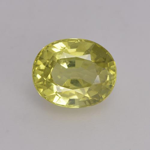 Chrysobéryl jaune naturelle coupe ovale, 1,41 ct, VS