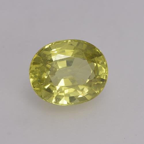 Chrysobéryl jaune naturelle coupe ovale, 1,41 ct, VS