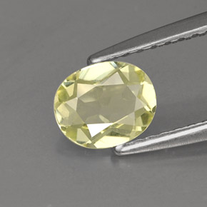 Chrysobéryl jaune naturelle coupe ovale, 0,62 ct, VVS-VS