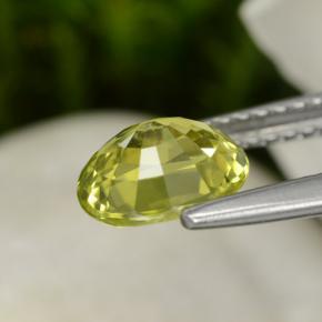 Chrysobéryl jaune naturelle coupe ovale, 1,30 ct, VVS