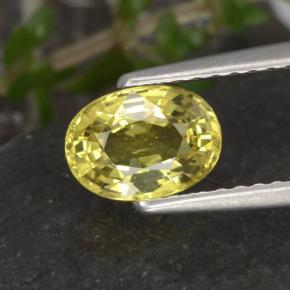 Chrysobéryl jaune naturelle coupe ovale, 1,12 ct, VVS