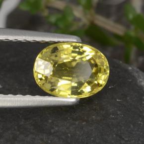 Chrysobéryl jaune naturelle coupe ovale, 1,12 ct, VVS