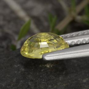 Chrysobéryl jaune naturelle coupe ovale, 1,12 ct, VVS