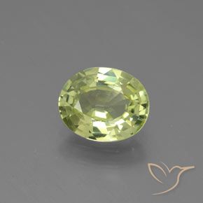 1.27ct Naturel Vert jaunâtre Chrysobéryl, ovale, VVS-VS