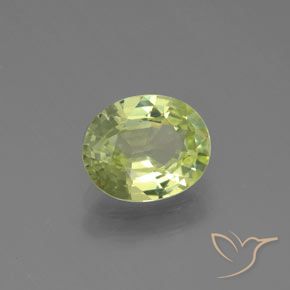 Chrysobéryl Vert jaunâtre naturelle ovale, 1.27 ct, VVS-VS