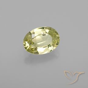 Chrysobéryl Jaune citron naturelle ovale, 1.14 ct, VS