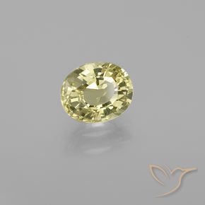 Chrysobéryl Jaune clair naturelle ovale, 1.12 ct, VVS-VS