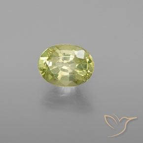 Chrysobéryl Jaune verdâtre naturelle ovale, 1.31 ct, VVS-VS