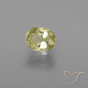 Chrysobéryl Jaune moyen naturelle ovale, 1.24 ct, VVS-VS