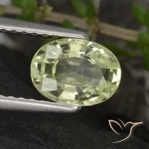 Chrysobéryl Vert clair naturelle ovale, 1.17 ct, VVS-VS