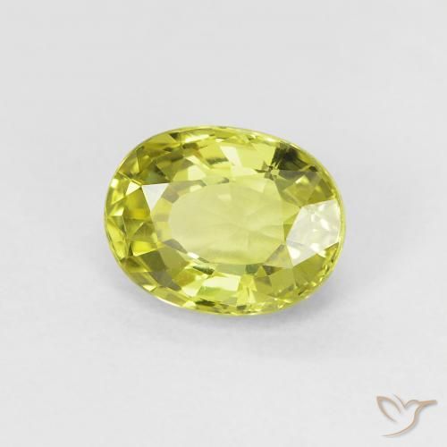Chrysobéryl Jaune moyen naturelle ovale, 1.07 ct, VVS