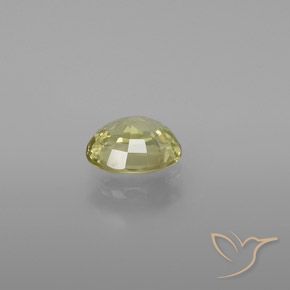 Chrysobéryl Jaune verdâtre naturelle ovale, 1.12 ct, VS